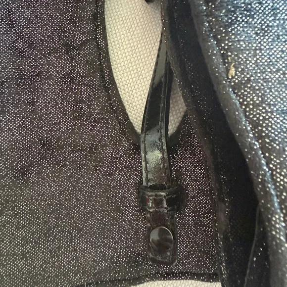 KRIZIA Vintage Y2K Black Gunmetal Shimmer Evening Clutch Made in Italy - Picture 9 of 16